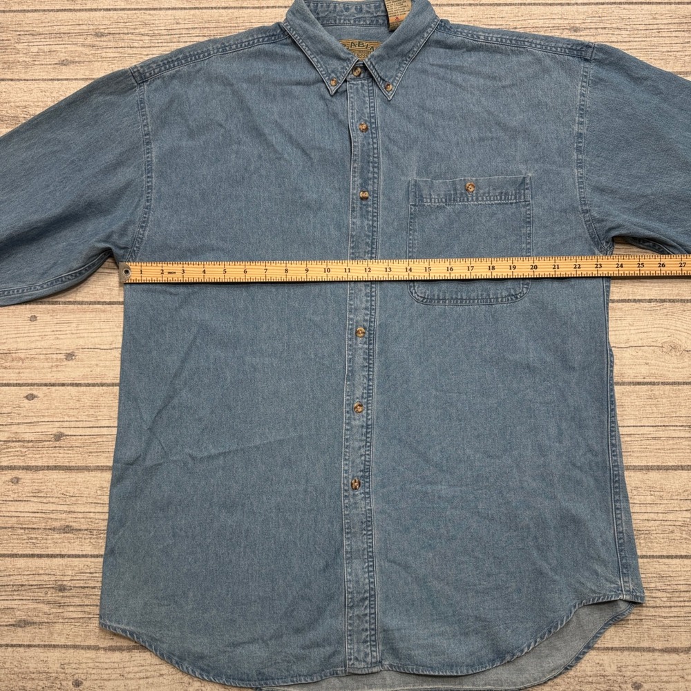 Vintage Cabin Essentials Shirt Men's L Blue Long Sleeve Button Down Workwear - Picture 3 of 6